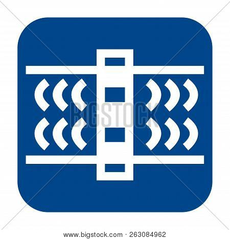 Vector Monochrome Flat Design Icon Of  Guided Wave Testing.  Blue Isolated Pipeline Inspections Logo