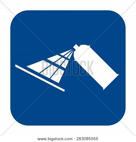 Vector Monochrome Flat Design Icon Of Spray Paint.  Blue Isolated Logotype.