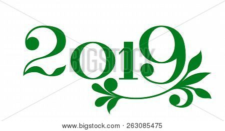 Happy New Year 2019 Banner In Eco Style