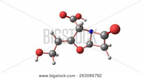 Clavulanic Acid Molecular Structure Isolated On White