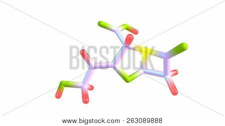Clavulanic Acid Molecular Structure Isolated On White