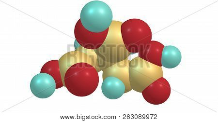 Citric Acid Molecular Structure Isolated On White