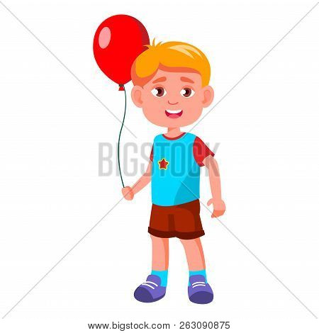 Boy Kindergarten Kid Poses Vector. Kiddy, Child Expression. Juni