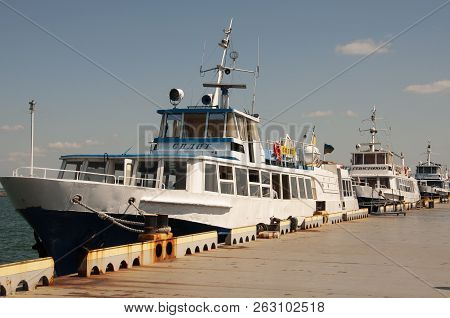Odessa, South Of Ukraine, The Customs Area, July 10, 2018. Odessa Commercial Sea Port. Beautiful Yaс