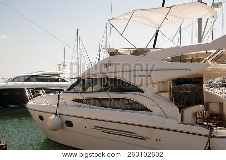 Odessa, South Of Ukraine, The Customs Area, July 10, 2018. Odessa Commercial Sea Port. Beautiful Yaс