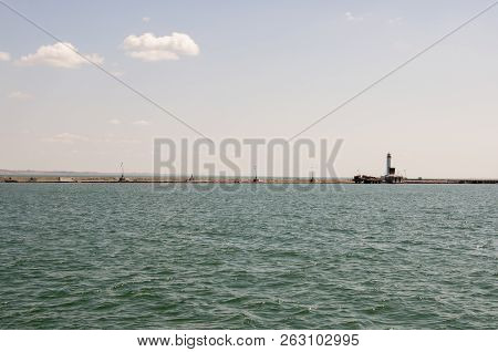 Odessa, South Of Ukraine, The Customs Area, July 10, 2018. Odessa Commercial Sea Port. Beautiful Yaс