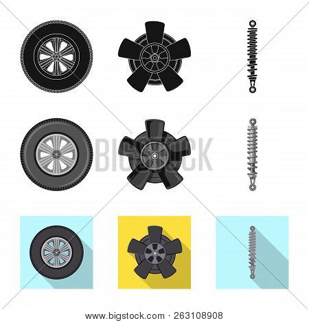 Vector Illustration Of Auto And Part Symbol. Set Of Auto And Car Stock Vector Illustration.