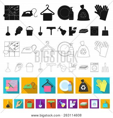 Cleaning And Maid Flat Icons In Set Collection For Design. Equipment For Cleaning Vector Symbol Stoc