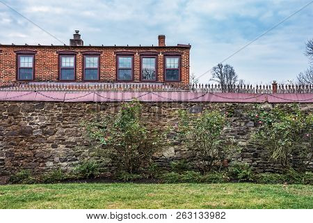 Smithville, New Jersey - November 16 - The Garden Wall Behind Smithville Mansion On November 16 2016