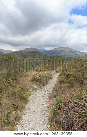Views On The Hike Around Vulcano Lake Cuicocha Close To Otavalo, Ecuador