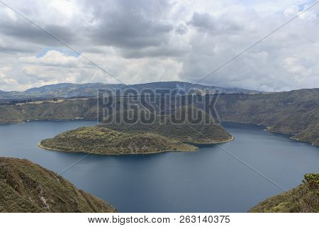 Views On The Hike Around Vulcano Lake Cuicocha Close To Otavalo, Ecuador