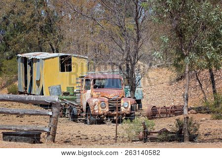 Abandoned Mining Vehicles And Equipment On The Sapphire Gem Fields In Australia