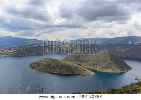 Views On The Hike Around Vulcano Lake Cuicocha Close To Otavalo, Ecuador