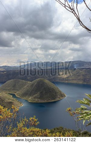 Views On The Hike Around Vulcano Lake Cuicocha Close To Otavalo, Ecuador