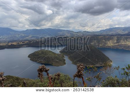 Views On The Hike Around Vulcano Lake Cuicocha Close To Otavalo, Ecuador