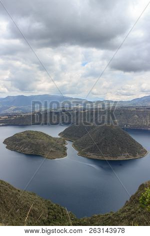 Views On The Hike Around Vulcano Lake Cuicocha Close To Otavalo, Ecuador