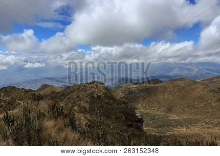 View From Ruca Pichincha Over Quito, Ecuador
