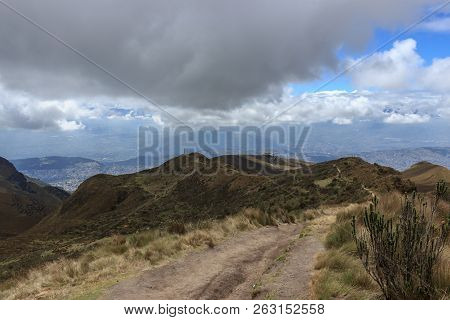 View From Ruca Pichincha Over Quito, Ecuador