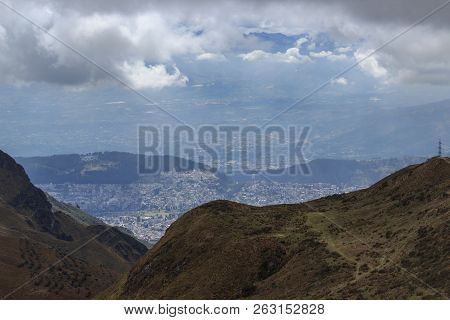View From Ruca Pichincha Over Quito, Ecuador