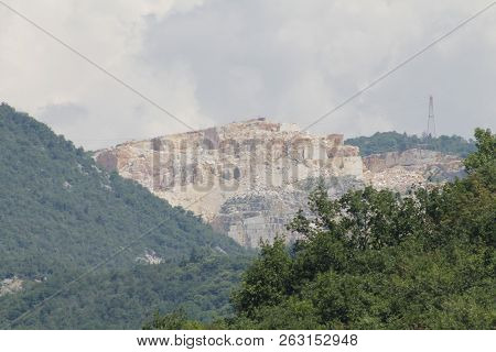 Mountains With Marble Quarries In Botticino In Northern Italy