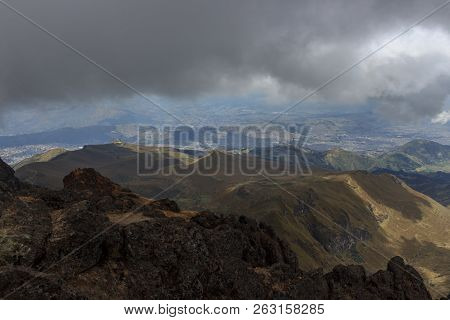 View From Ruca Pichincha Over Quito, Ecuador