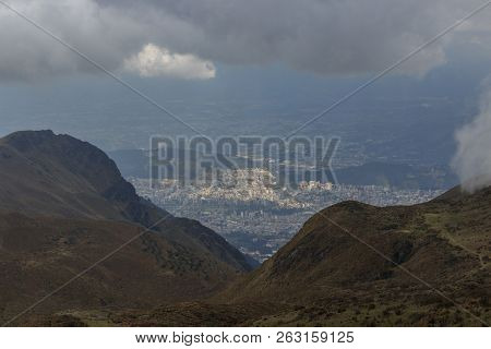 View From Ruca Pichincha Over Quito, Ecuador