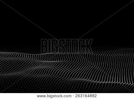 Wave Of Particles. Abstract Background With A Dynamic Wave.vector Illustration.