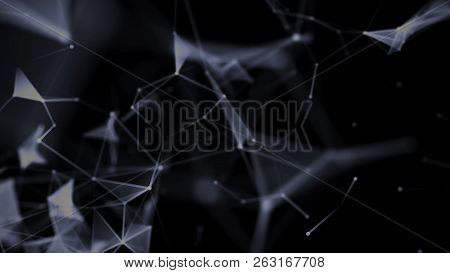 Abstract Digital Background. Big Data Visualization. Network Connection Structure. Science Backgroun