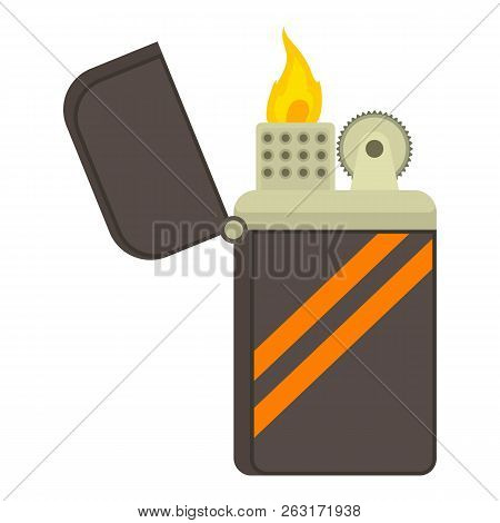 Cgarette Lighter Icon. Cartoon Illustration Of Cigarette Lighter Icon For Web