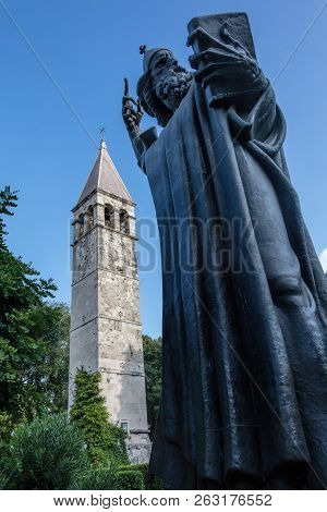Split, Croatia, July 24, 2018: Statue Of Gregory Of Nin In Split, Croatia, Sculpted By Ivan Mestrovi