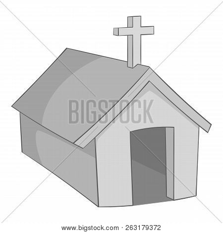 The Church In The Village Of Indians, North Argentina Icon In Monochrome Style Isolated On White Bac