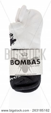 Winneconne, Wi - 26 September 2018: A Pair Of Bombas Bee Better Socks On An Isolated Background