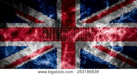 National Flag Of United Kindom From Thick Colored Smoke On A Black Isolated Background