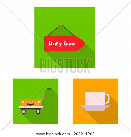 Vector Illustration Of Airport And Airplane Logo. Collection Of Airport And Plane Stock Vector Illus