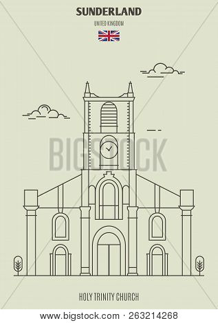 Holy Trinity Church In Sunderland, Uk. Landmark Icon In Linear Style