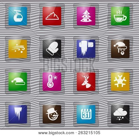 Winter Vector Glass Icons For User Interface Design