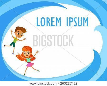 Vector Brochure Backgrounds With Cartoon Children. Infographic Template Design.