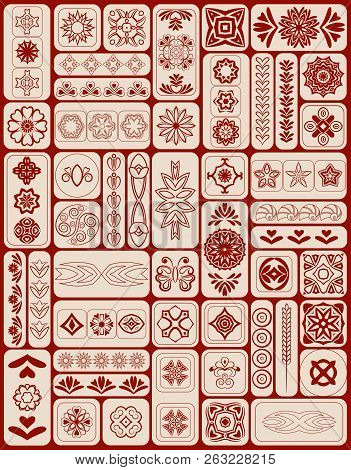Vector Set Of Sacred Geometry Symbols And Mandalas.