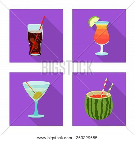 Vector Illustration Of Drink And Bar Icon. Set Of Drink And Party Stock Vector Illustration.