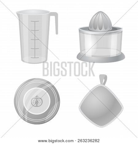 Vector Design Of Kitchen And Cook Sign. Collection Of Kitchen And Appliance Stock Vector Illustratio