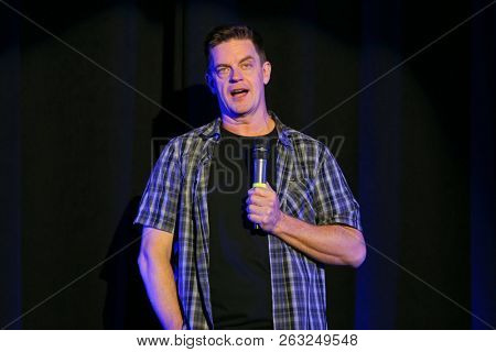 HUNTINGTON, NY - OCT 13: Comedian Jim Breuer performs at the Paramount on October 13, 2018 in Huntington, New York.