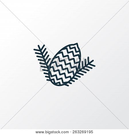 Pine Nut Icon Line Symbol. Premium Quality Isolated Fir Cone Element In Trendy Style.