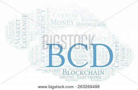 Bcd Or Bitcoin Diamond Cryptocurrency Coin Word Cloud. Word Cloud Made With Text Only.