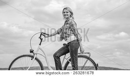 Girl Ride Cruiser Model Bicycle. Healthiest Most Environmentally Friendly And Most Satisfying Forms 