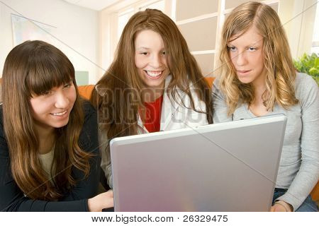 Beautiful young women surfing the web