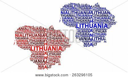 Sketch Lithuania Letter Text Map, Republic Of Lithuania - In The Shape Of The Continent, Map Lithuan