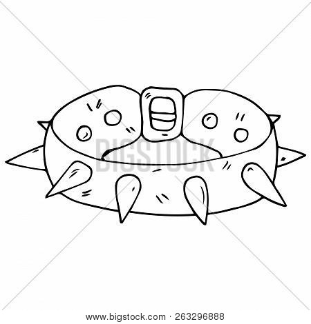 Dog Collar Strict. Vector Illustration Of A Strict Collar For Dogs. Hand Drawn Dog Collar.
