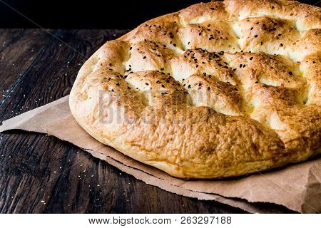Turkish Ramadan Pita Or Ramazan Pidesi. (pide)
