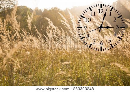 Autumn Landscape Abstraction. Fall Back Time. Daylight Saving Time