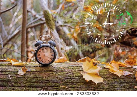 Autumn Landscape Abstraction. Fall Back Time. Daylight Saving Time